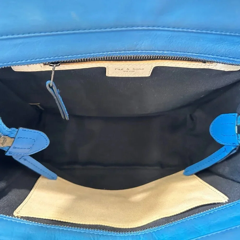 Rag & Bone Small Blue Leather Pilot Bag